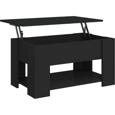 Image of vidaXL Coffee Table Black 79x49x41 cm Engineered Wood