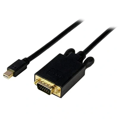 Image of StarTech.com 6ft Mini DisplayPort to VGA Cable Active 1920x1200 mDP Adapter for Your Computer Monitor (MDP2VGAMM6B), Black