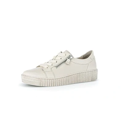 Image of Gabor Women Trainers, Ladies Low Tops,Removable Insole,Leisure,Low Shoe,Street Shoe,lace up Shoe,Sports Shoe,Beige (Panna),37.5 EU / 4.5 UK