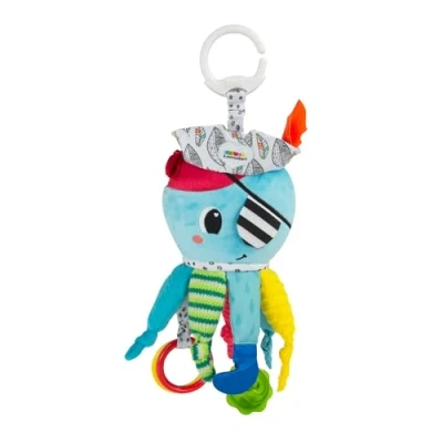 Image of LAMAZE Captain Calamari Clip &amp; Go Pram Baby Toys 0 6 Months Sensory for Babies&#039; Development Soft Plush Girls Boys Expertly Designed Newborn Essentials Up