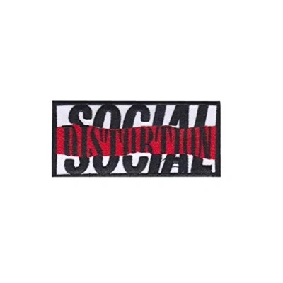 Image of Social Distortion Red Black Patch Badge Embroidered Iron on Applique Souvenir Accessory