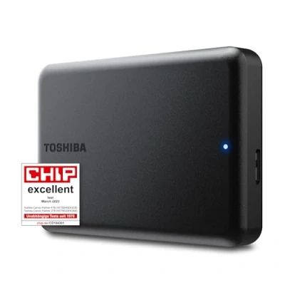 Image of Toshiba Canvio Partner 4TB Portable 2.5’’ External Hard Drive, USB 3.2, Mac &amp; Windows compatible. Xbox, PS4 , Black