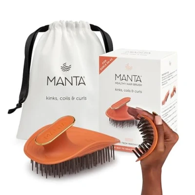 Image of Manta Kinks, Coils &amp; Curls Curly Hair Brush Anti Breakage Detangle for 3a to 4c, Afro Hair, Shower Detangler Hairbrush, Static Wet Dry Hairbrushes Women, Flexible Scalp