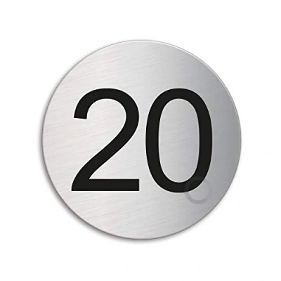 Image of Stainless Steel Door Number 20 Twenty Ø 75 mm 40090