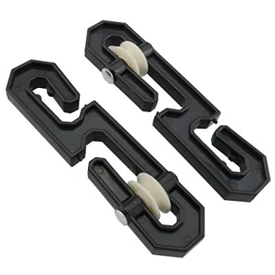 Image of ZZLZX 2PCS Plastic Aluminum Clothes Line Separator Spreader Pulley, Pulley S Shaped Clothesline Splitter, Kit for Long and Heavy Duty