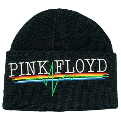 Image of Amplified Pink Floyd Heart Beat Pyramid Cuff Beanie Black, One Size