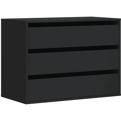 Image of vidaXL Corner Chest of Drawers Black 80x41x58 cm Engineered Wood