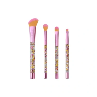 Image of Profusion Cosmetics Its a Vibe Feel the Beat 4 pc Face &amp; Eye Brush Set, Vegan Cruelty Free, Premium Fibers, Confetti Infused Handles Professional Brushes, Ideal for Powder, Cream and Liquid Formulas