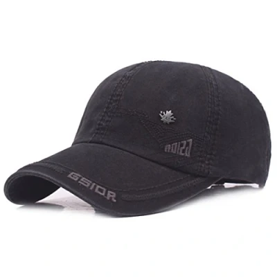 Image of KUYOU vintage cotton baseball cap, snapback caps, outdoor cap/ hat, black, One Size