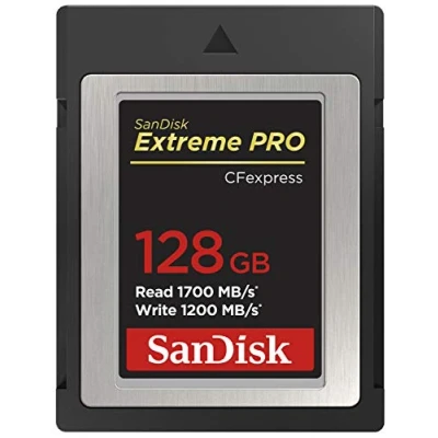 Image of SanDisk 128GB Extreme PRO CFexpress Card Type B up to 1700MB/s, for RAW 4K video, Black