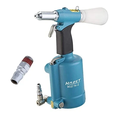 Image of Pistola per rivetti ciechi HAZET 9037N 2, pneumatica e idraulica con 5 Ogive, Forza di trazione: 14700 N, dimensioni dei da: 3,0 a 6,4 mm, lunghezza Della Corsa 18,8 mm