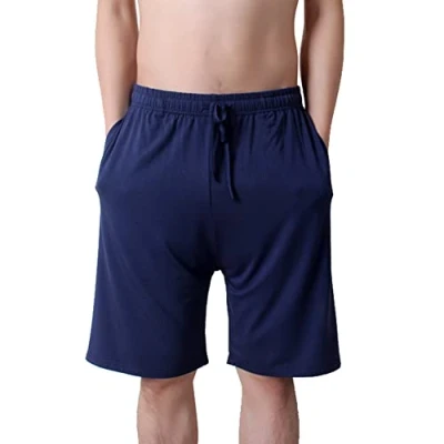 Image of Men&#039;s Lounge Wear Shorts Nightwear Super Soft Comfy Model Pyjama Bottoms with Pockets,Navy,5XL