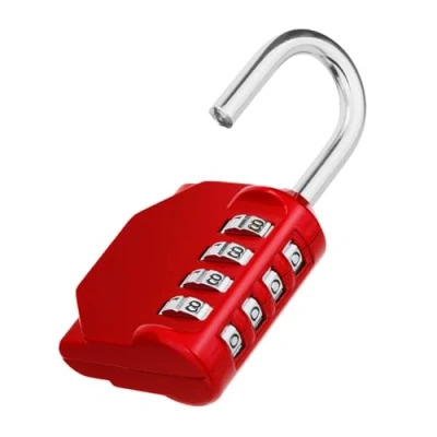 Image of ZHEGE Combination Padlock, 4 Digit Locker Resettable Combo Lock for School and Gym Lockers, Weatherproof Padlock Outdoor Backyard Fence Gate, Sheds, Garage Door (Red)