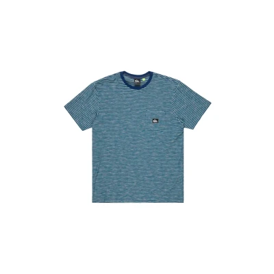Image of Quiksilver Mens Kentin Pocket T Shirt, Estatebluekentinstripes, S EU