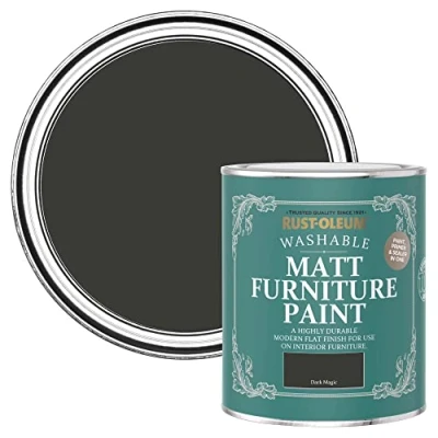 Image of Rust Oleum Black Furniture Paint in Matt Finish Dark Magic 750ml