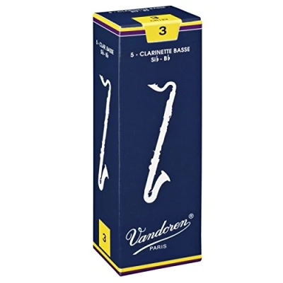 Image of Vandoren Bass Clarinet Reeds Box of 5 Strength 3