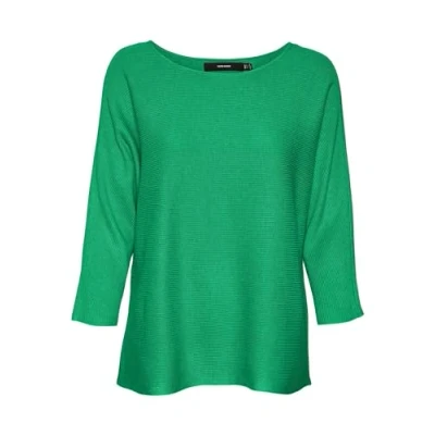 Image of VERO MODA Women&#039;s Vmnora 3/4 Boatneck Blouse Noos Knitted Jumper, Bright Green, S