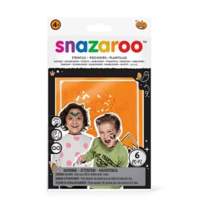 Image of Snazaroo Halloween Themed Stencil Templates, Set of 6, Reusable, Children&#039;s Arts and Crafts
