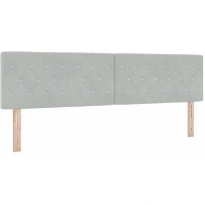 Image of vidaXL Headboard Crystal Button Tufted Light Grey 180 cm Velvet