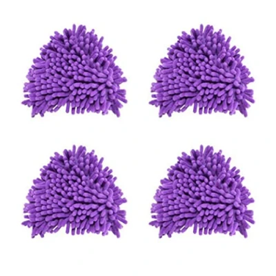 Image of NOPEILVI Multi Purpose Triangular Mop Heads Mini Brush Head Replacement Rotatable Adjustable Home Wall Ceiling Floor Cleaning, 16 * 16CM Purple Mop, Replacement,