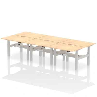 Image of Air B2B 1200x800 Adjustable 6P Bench Desk Scalloped Maple/Silver