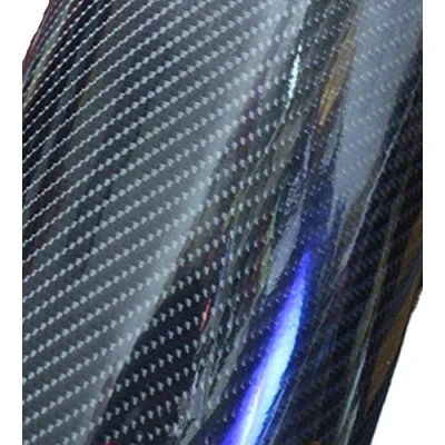 Image of 5D 24&#039;&#039;x60&#039;&#039; Premium HIGH GLOSS Black Carbon Fiber Vinyl Wrap Texture DIY Film