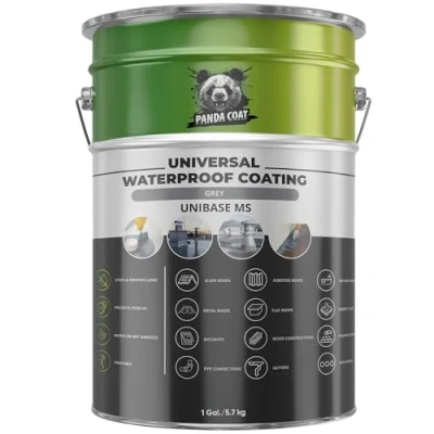 Image of Waterproof Grey Sealant Universal Leak Sealer for Roofs, Gutters, Bathrooms &amp; Outdoor Joints Stop Repair Cracks Instantly Durable Coating UniBase MS Made in EU (5.7 kg)