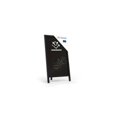 Image of ALLboards Outdoor Chalkboard Waterproof Single Sided A Board with Chalk Surface in Black Frame 78x44 cm Pavement Sign