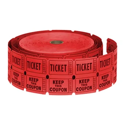 Image of MEETOZ Raffle Tickets Double Roll 2000 Ticket Count Per Drum for Bingo Ballot Party (Red)