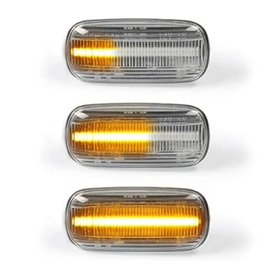 Image of OZ LAMPE Side Indicator, 2 X Dynamic LED Marker 18SMD Amber Turn Signal Light compatible with Au di A3 S3 8P A4 S4 RS4 B6 B7 A6 S6 RS6 C5 C6 A8 D3 TT Mk2 8J Roadster,Error Free Clear