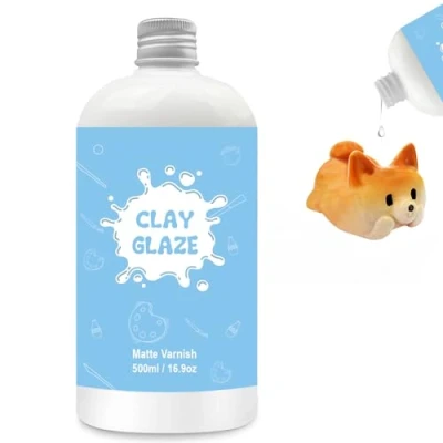 Image of 500ml Air Dry Clay Glaze，Air Varnish for Airdry Clay，Clay Drying Can Used to Prevent Cracking, Scratches, and Wear,It Also Having a Matte Glaze Effect (Matte)