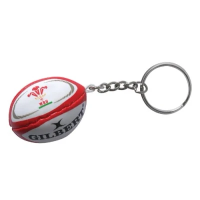 Image of Gilbert Unisex Adult Wales Rugby Ball Keyring Multi Colour, One Size