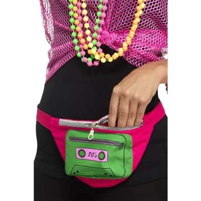 Image of Smiffys 80s Bumbag, Multi Coloured , 1980&#039;s Fancy Dress, 1980s Dress Up Accessories