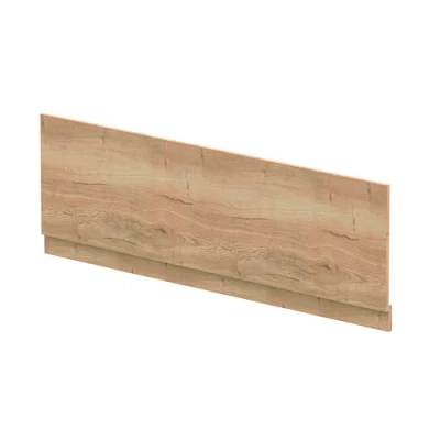Image of 1700mm Edge/Power Straight Front Bath Panel &amp; Plinth Textured Woodgrain Autumn Oak