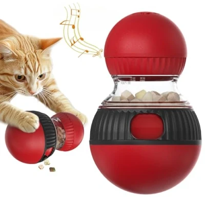 Image of MeiXtrude Cat Ball Slow Feeder Toy， Food Toy With Sparrow Calls， Dispenser Interactive Puzzle for Indoor Cats Training Brain Stimulation
