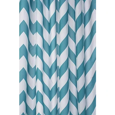 Image of Croydex Aqua Chevron Textile Shower Curtain with Hygiene &#039;N&#039; Clean, 1 x 180 cm