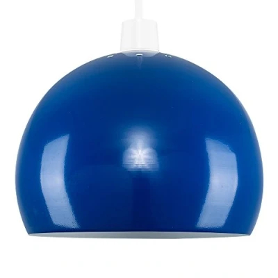 Image of MiniSun Mini Retro Gloss Blue Arco Style Dome Ceiling Pendant Light Shade