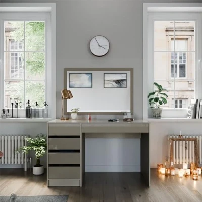 Image of Vicco Vanity Sherry, Greige high gloss, 120 cm without mirror