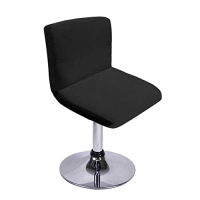 Image of BTSKY Black Bar Stools Slipcovers with Backrest Cover Stretch Chair for Short Swivel Dinning Back Stool