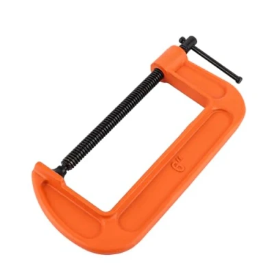 Image of Aselected G Clamp 6 Inch (150 Mm) Heavy Duty Screw Clamps Capacity Industrial Strength C Set for DIY Enthusiasts and Professionals(Orange)