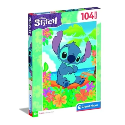 Image of Clementoni 27572 Supercolor Puzzle Super Disney Stitch 104 Pieces Jigsaw For Kids Age 6 Cartoon Made In Italy