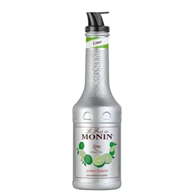 Image of MONIN Lime Fruit Mix Puree 1 Litre for Cocktails, Smoothies and Mocktails. Vegan Friendly, Allergen Free, 100% Natural Flavours Colourings. 2 in Sugar Syrup Hybrid