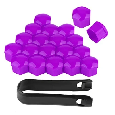 Image of Wheel Nut Covers, Fydun Rim Cover, Screw Protection Hub Cover 20Pcs Car Auto 17Mm Anti Theft Cap(Purple) Purple Lug Covers