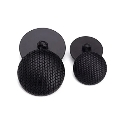 Image of Resin Grid Button Suit Coat Garment Metal Shank Mushroom Buttons Sewing Craft DIY Flat Black 25mm