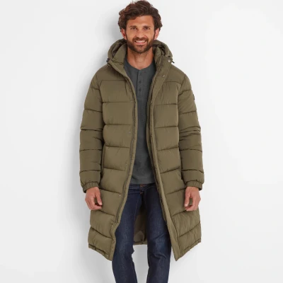 Image of TOG24 Mens Padded Jacket. Wind Resistant &amp; Warm With Insulation Made From Recycled Plastic Bottles. Coat In A Chunky Quilted Design 2 Way Zip Openers