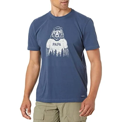 Image of Life is Good Men&#039;s Crusher Graphic T Shirt Papa Bear, Darkest Blue, XL