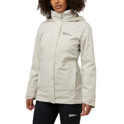 Image of Jack Wolfskin Women&#039;s Rotwand 3in1 JKT W Jacket, Seal, XL