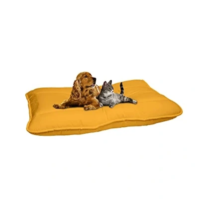 Image of Stripey Finds Dogs Maxy Pillow 60x100cm, Yellow