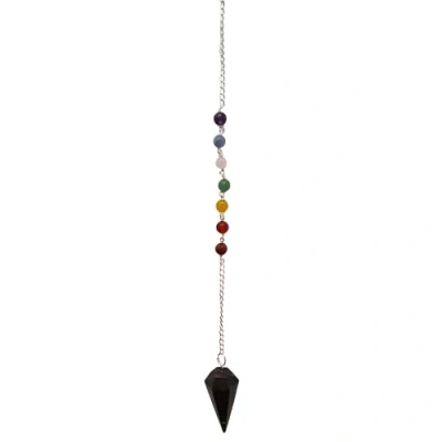 Image of VIE Pendulum with 7 Chakra Beaded Chain (Black Tourmaline)