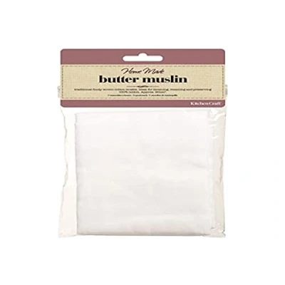 Image of KitchenCraft Home Made Butter Muslin Cloth for Straining, Cotton, 90 cm,White